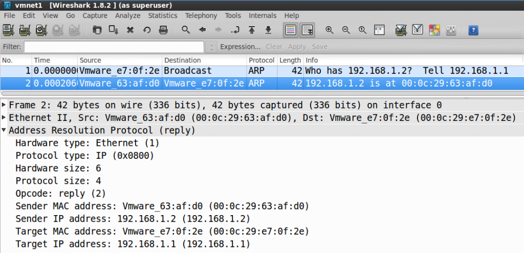 ARP Reply Wireshark