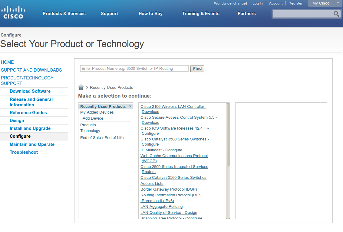 cisco support configure