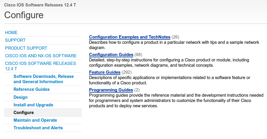 Cisco support IOS 12.4T