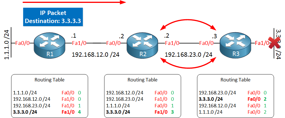 distance vector routing loop