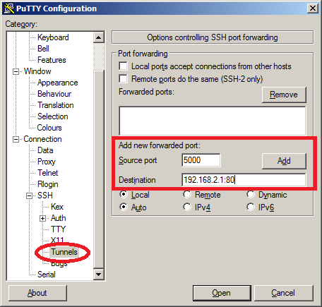 putty tunnels for mac terminal