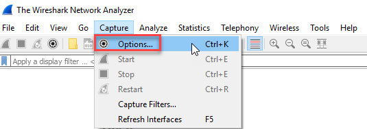 wireshark capture options