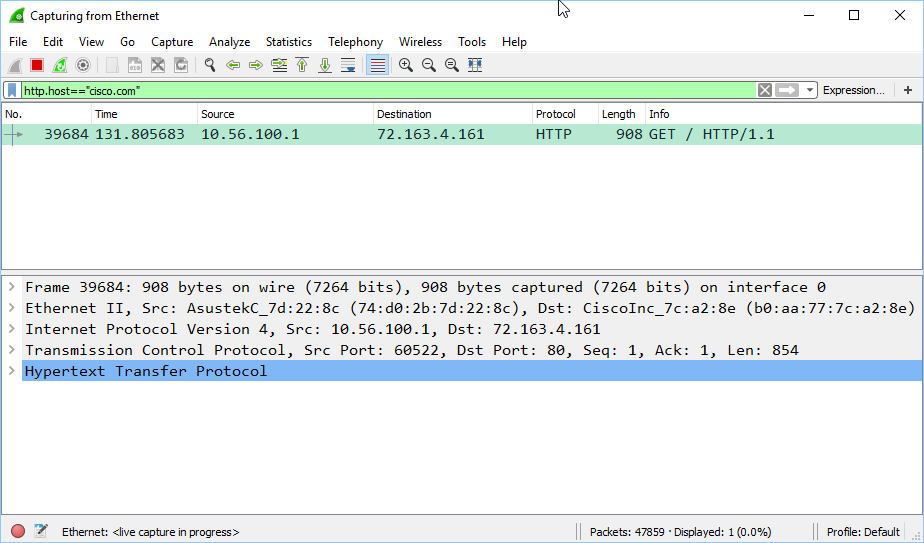 wireshark filter cisco website