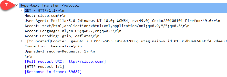 Wireshark layer seven
