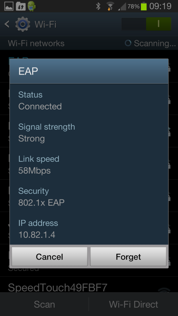 Android EAP-TLS Connected
