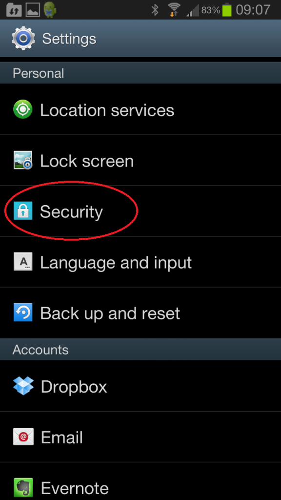 Android Security Settings