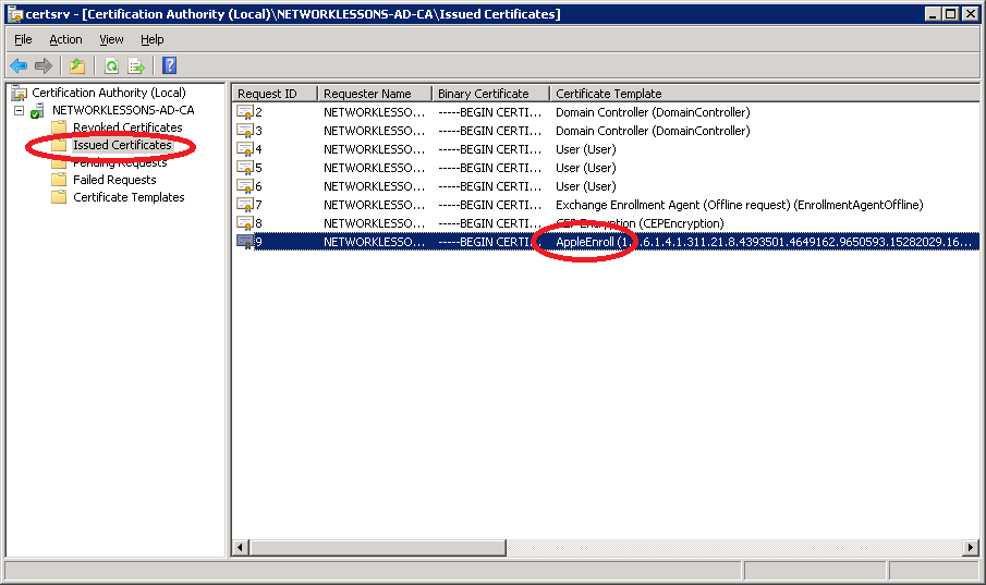 Windows Server 2008 CA Issues Certificates