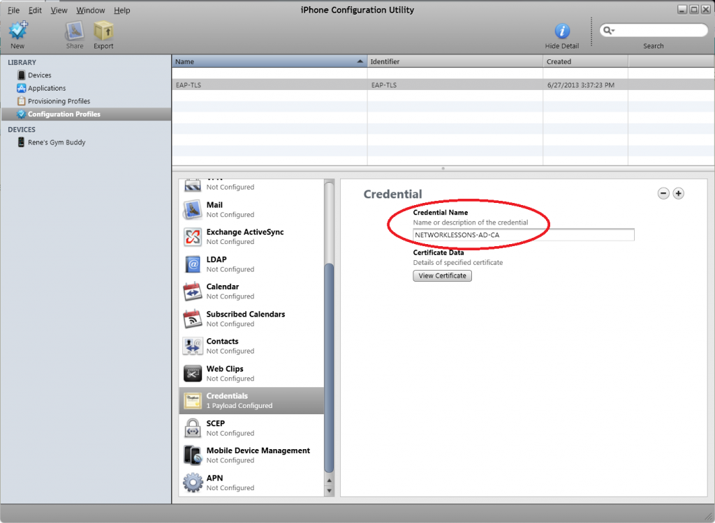 Iphone Configuration Utility Credentials Root CA