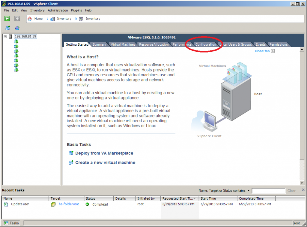 VMWare ESXi Configuration