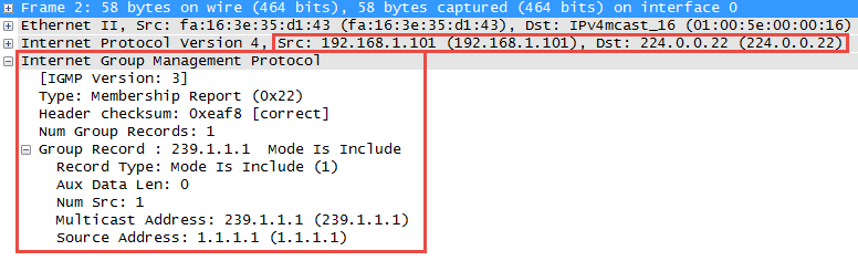 multicast igmp version 3 membership report for source