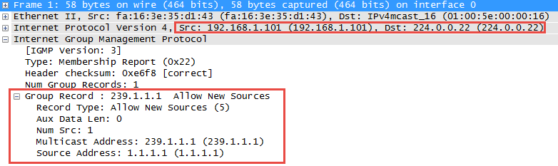 multicast igmp version 3 membership report new source