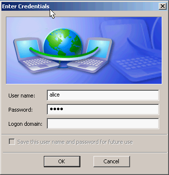 Windows XP Immettere le credenziali