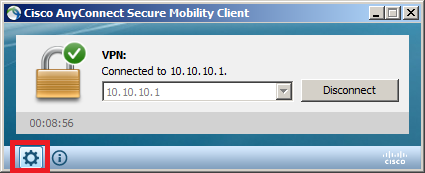 Cisco Anyconnect Client Advanced Button