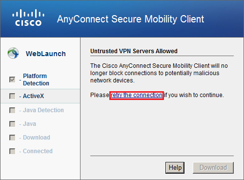 Cisco Anyconnect Untrusted VPN Allowed