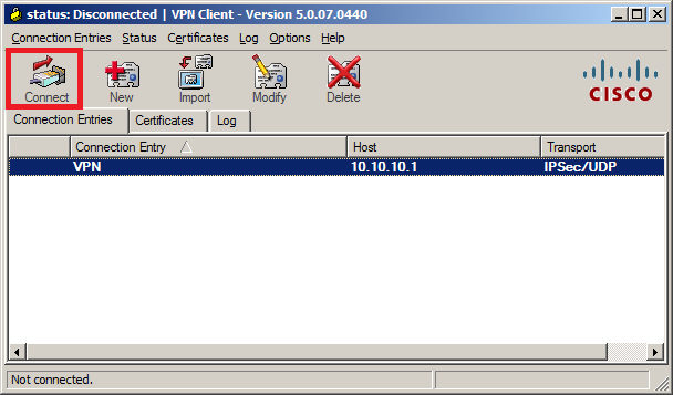 Cisco VPN Client one profile