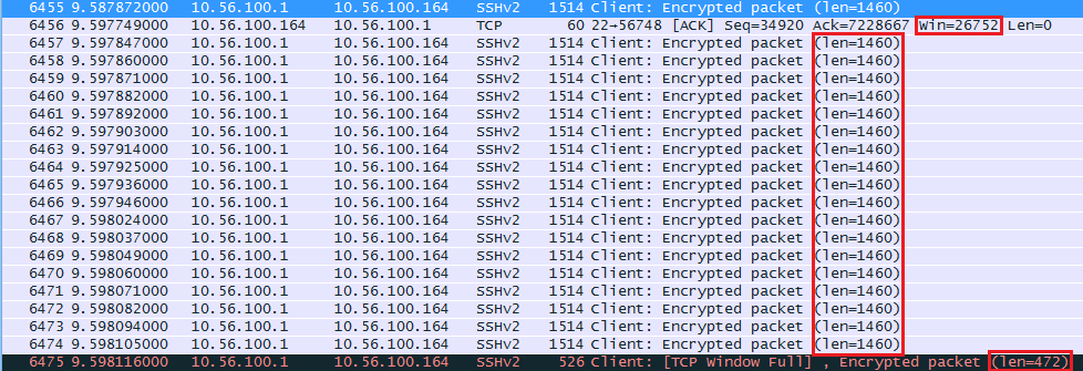 Wireshark Capture TCP Window Full