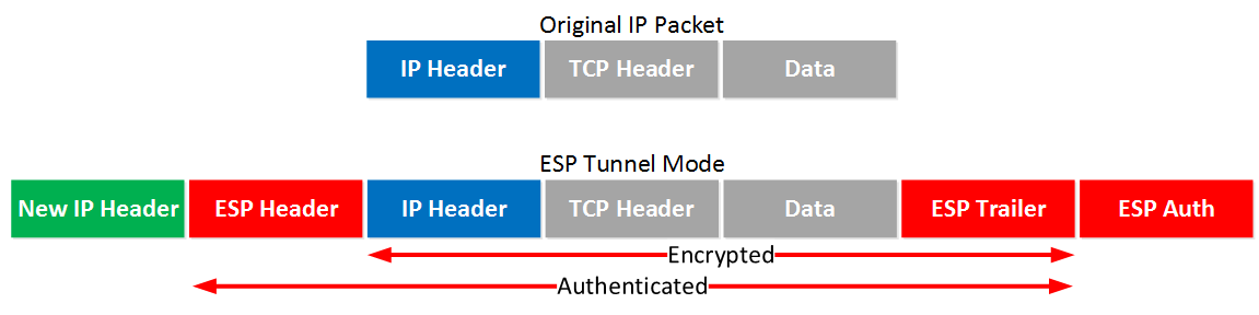 ipsec esp tunnel mode ip packet