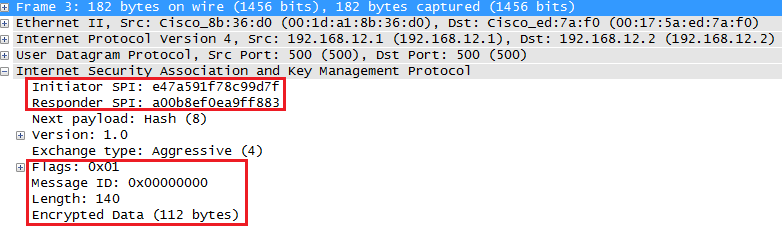 wireshark capture ikev1 aggressive mode message