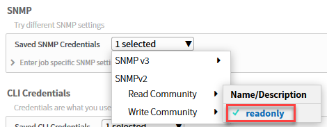 apic em discovery snmp read