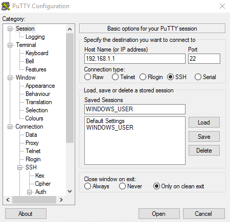 putty connect with private key