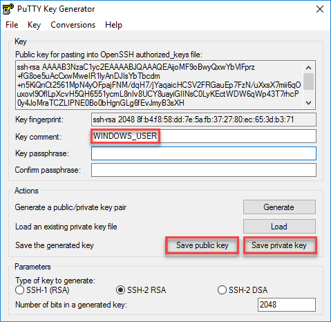 generate public key for private key putty mac