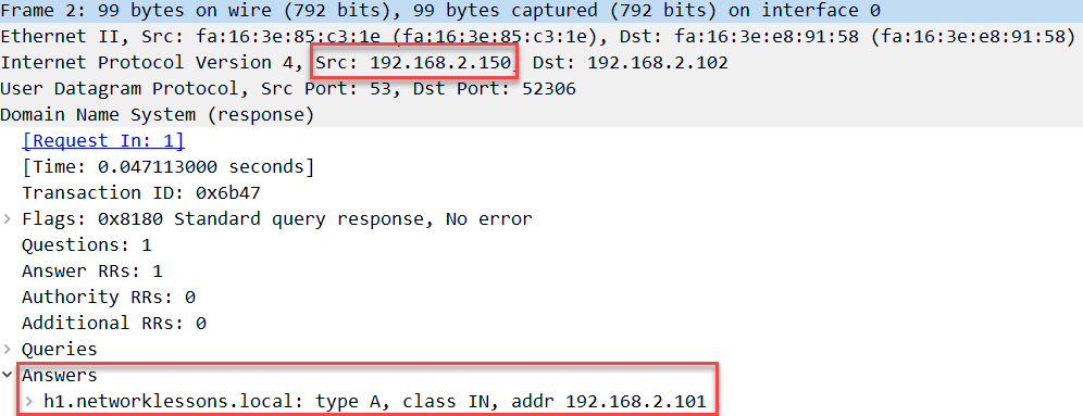 Nat Alg H2 Dns Query Answer After Nat