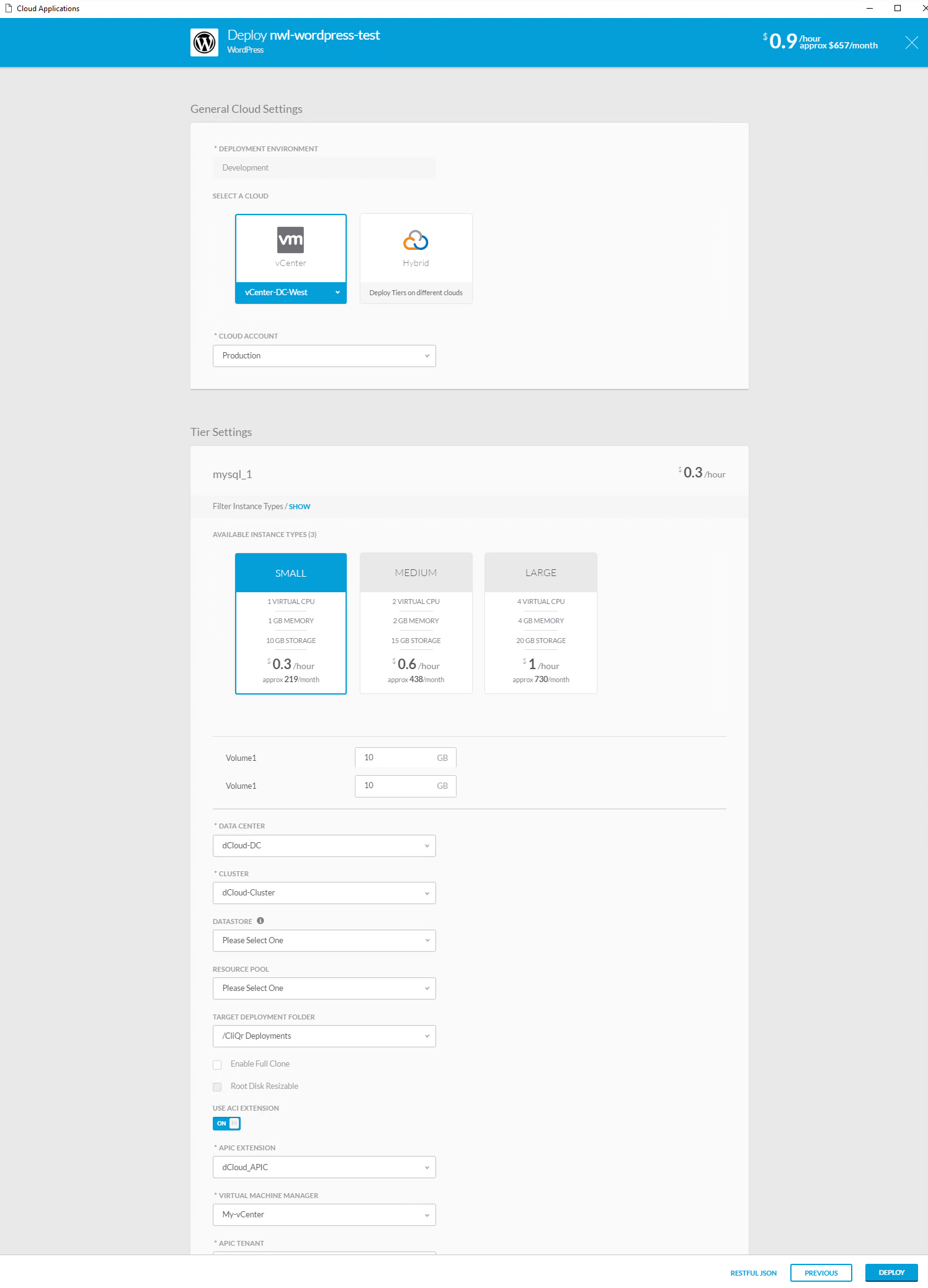 Cloud Center App Profiles Deploy Application Instances