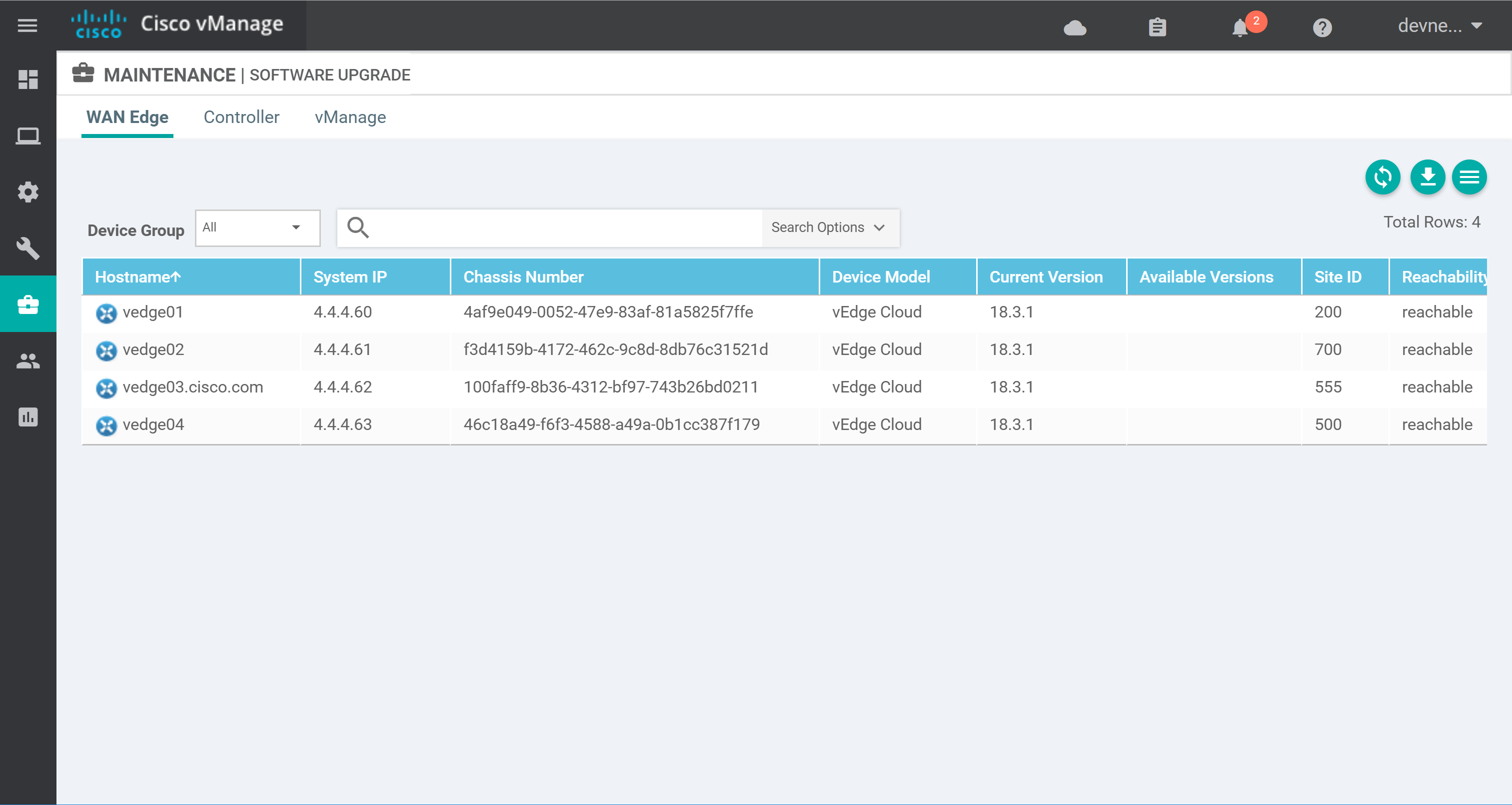 Vmanage Maintenance Software Upgrade