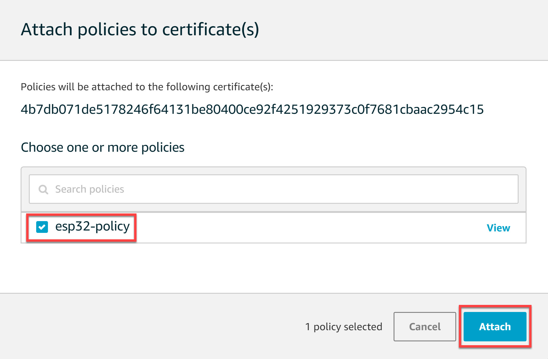 Aws Iot Certificate Attach Policy