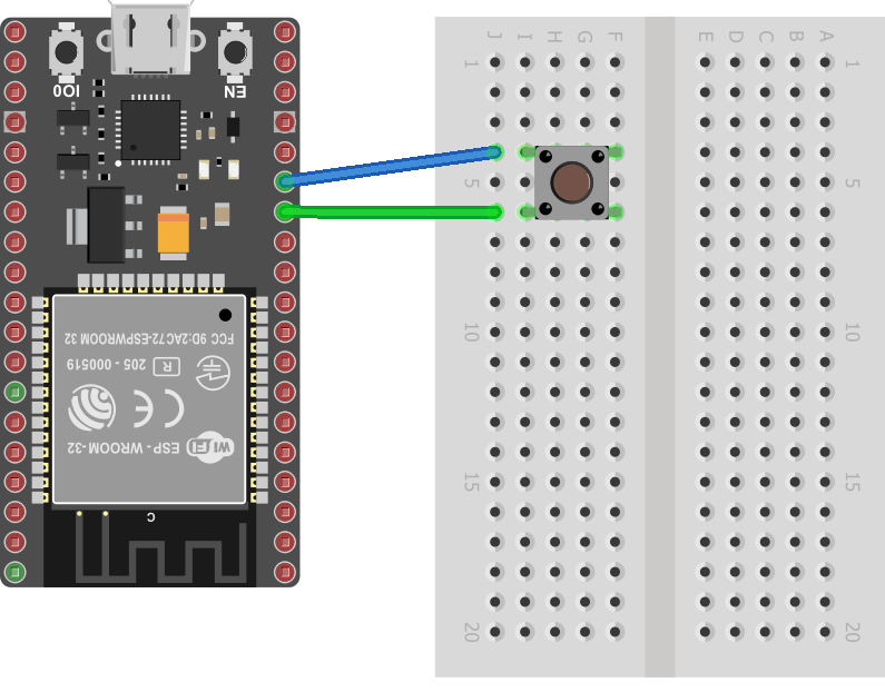 Esp32 Button Breadboard Diagram