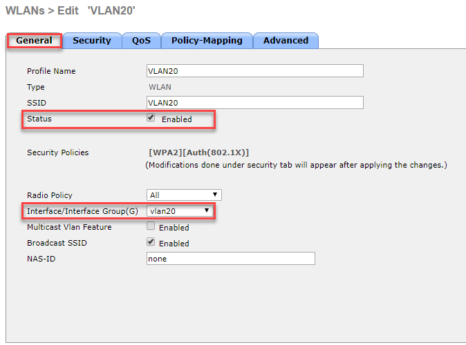 Cisco Wlc Edit Ssid General