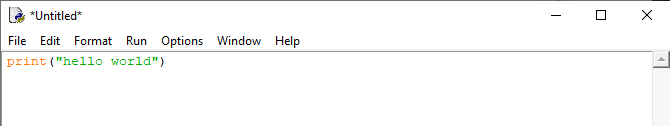 Python Idle Hello World File