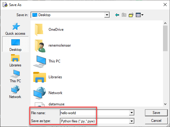 Python Idle Save As