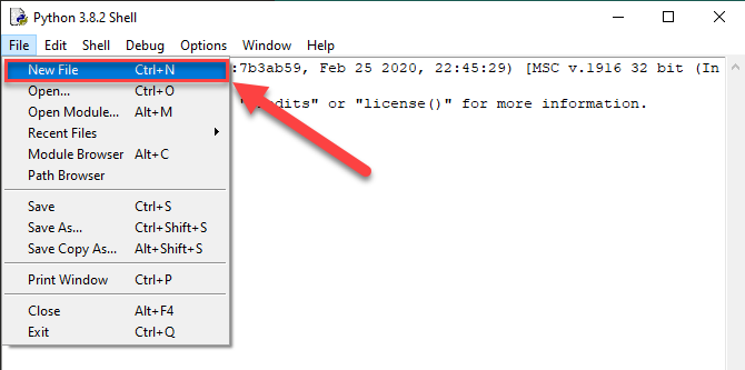 Python3 Idle New File