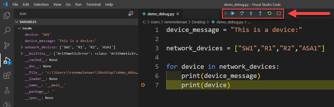 Vscode Python Debug Step