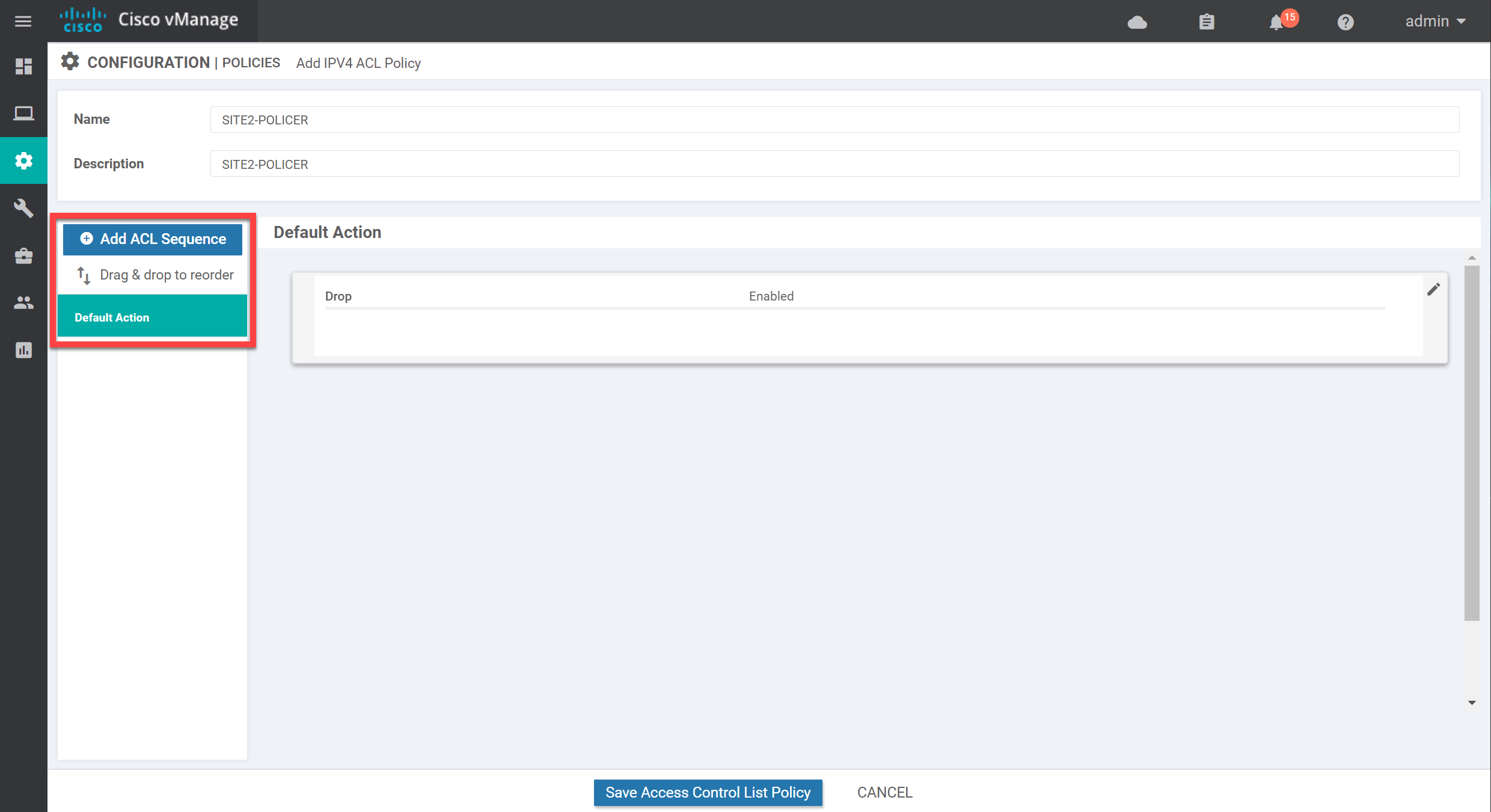 Cisco Sd Wan Localized Policy Acl Empty