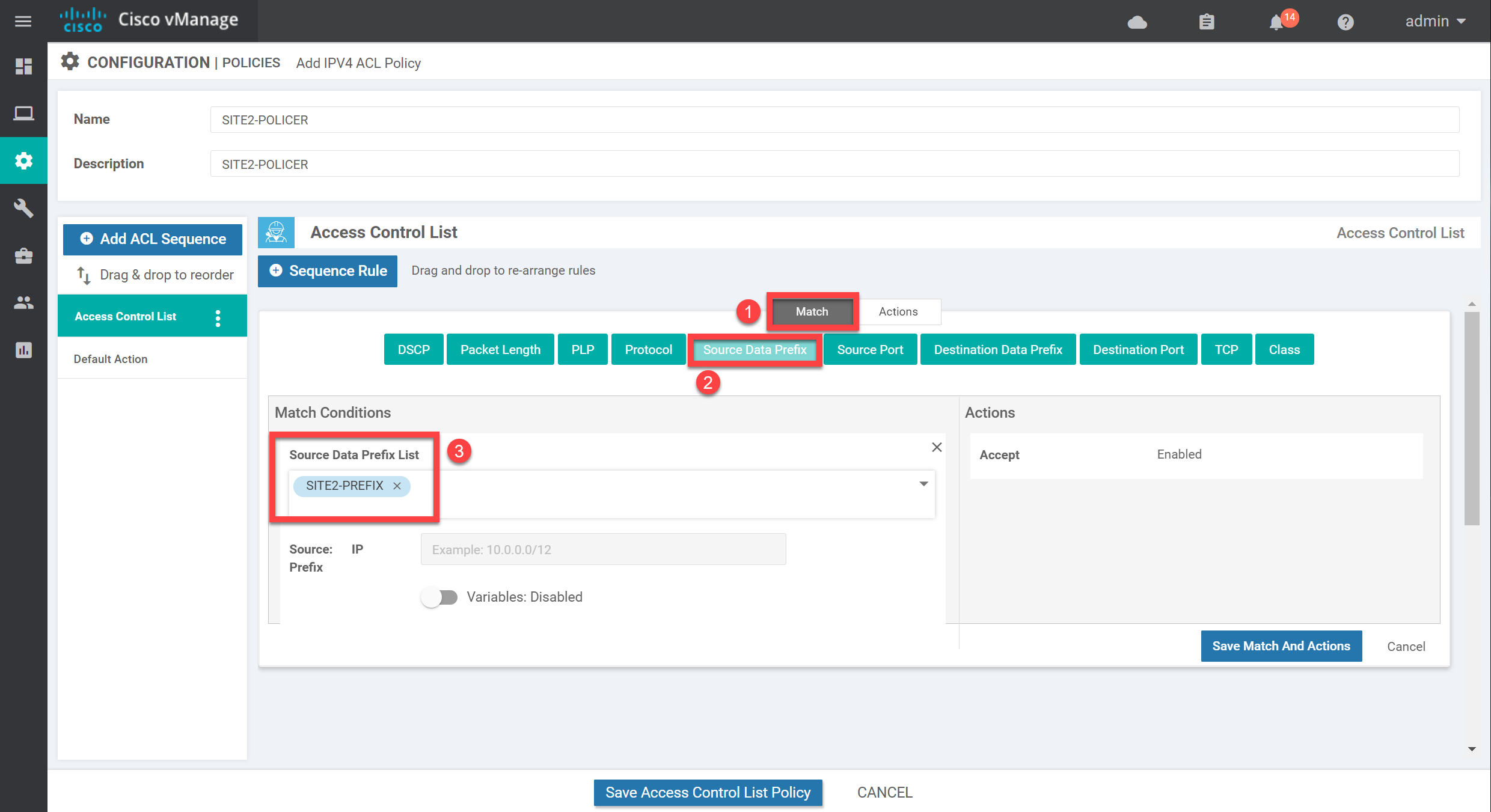 Cisco Sd Wan Localized Policy Acl Match