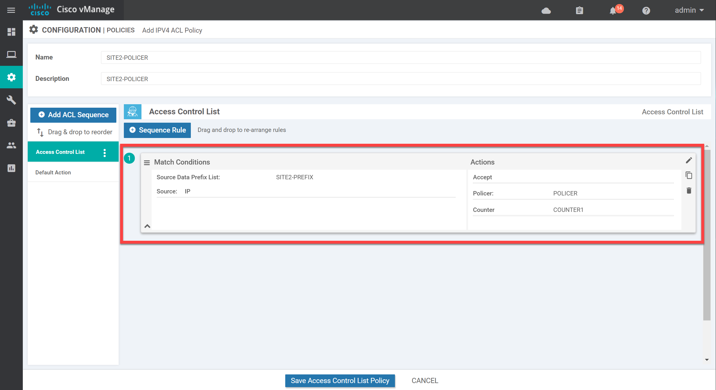 Cisco Sd Wan Localized Policy Acl Overview