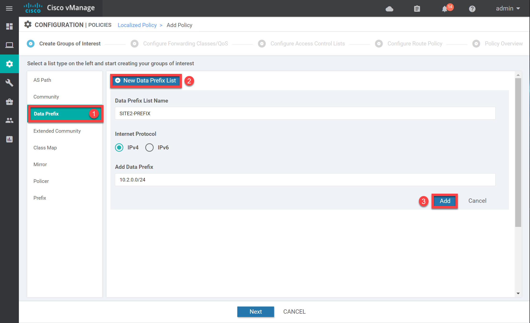 Cisco Sd Wan Localized Policy Data Prefix List