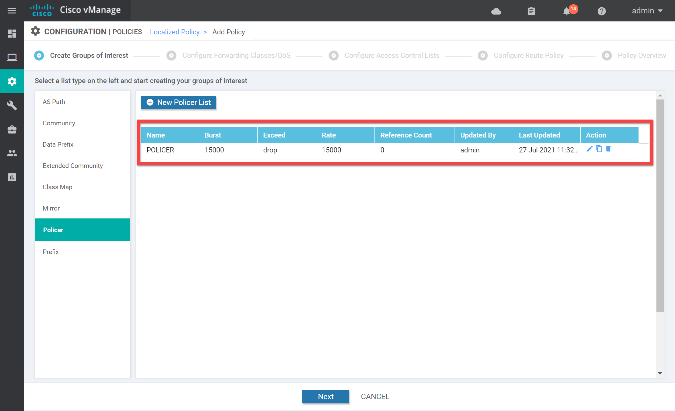 Cisco Sd Wan Localized Policy Policer Overview