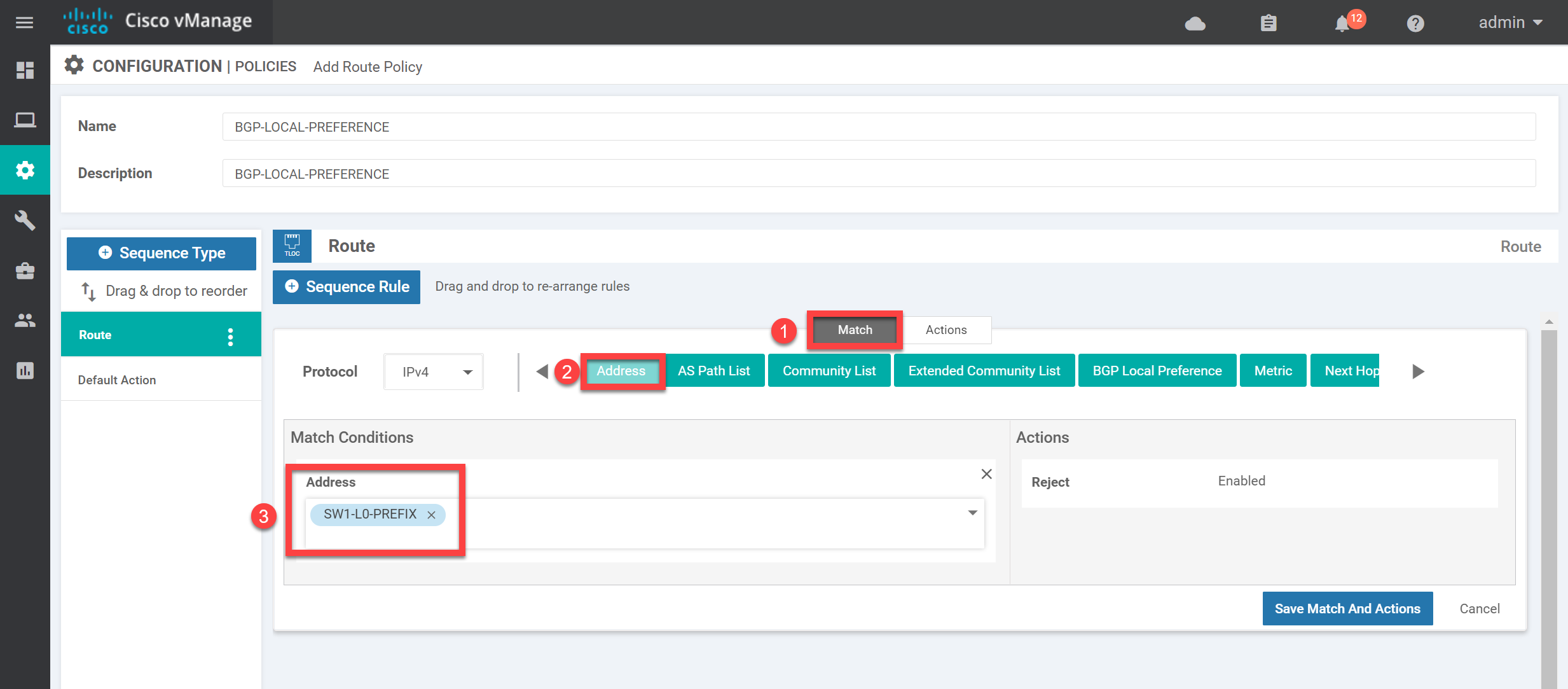 Cisco Sd Wan Localized Policy Route Policy Sequence Rule