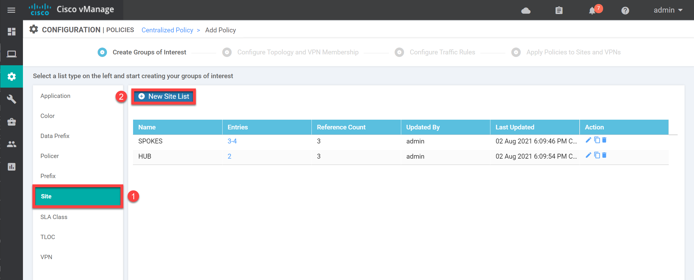 Cisco Sd Wan Centralized Policy Site List New