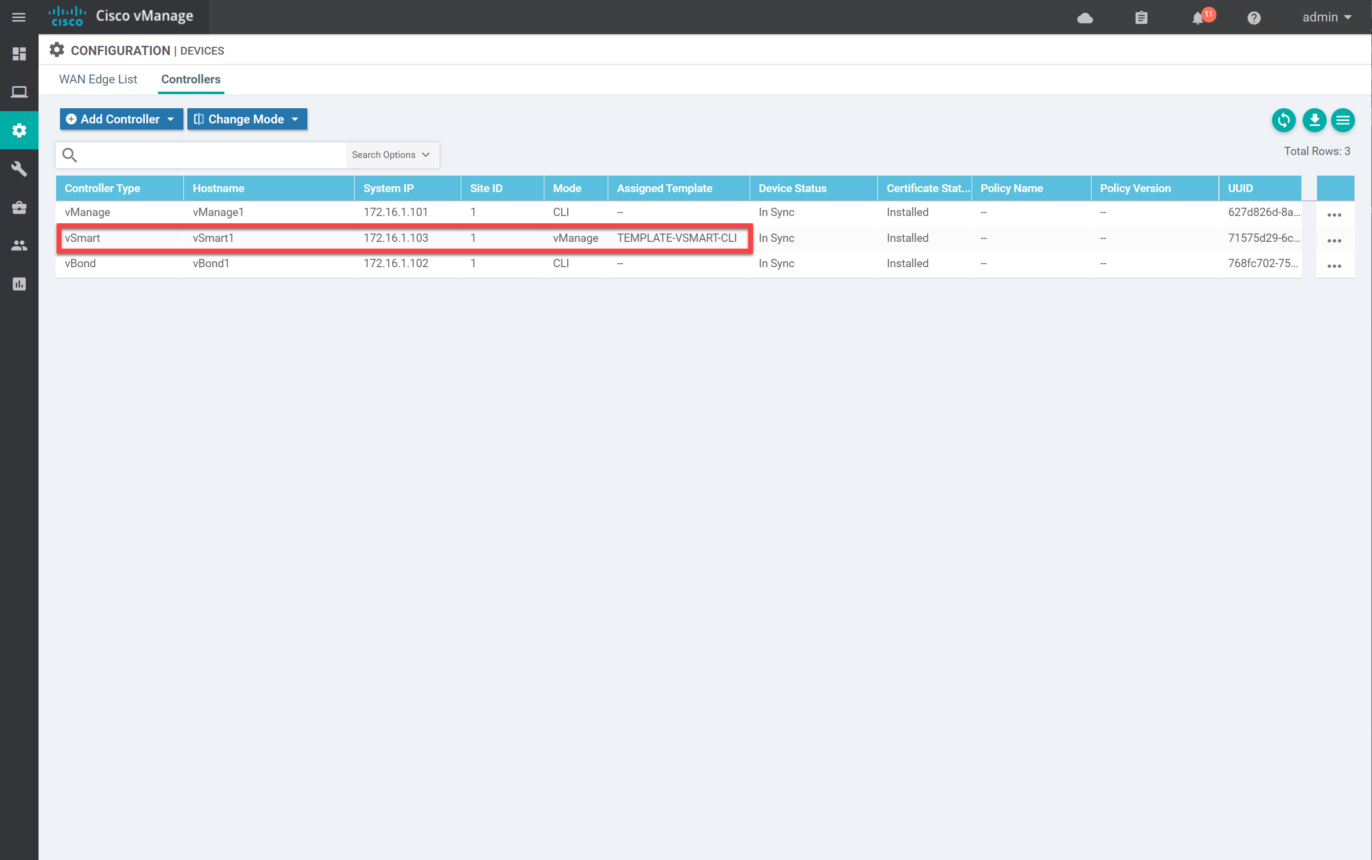 Cisco Sd Wan Controllers Vsmart Vmanaged Mode